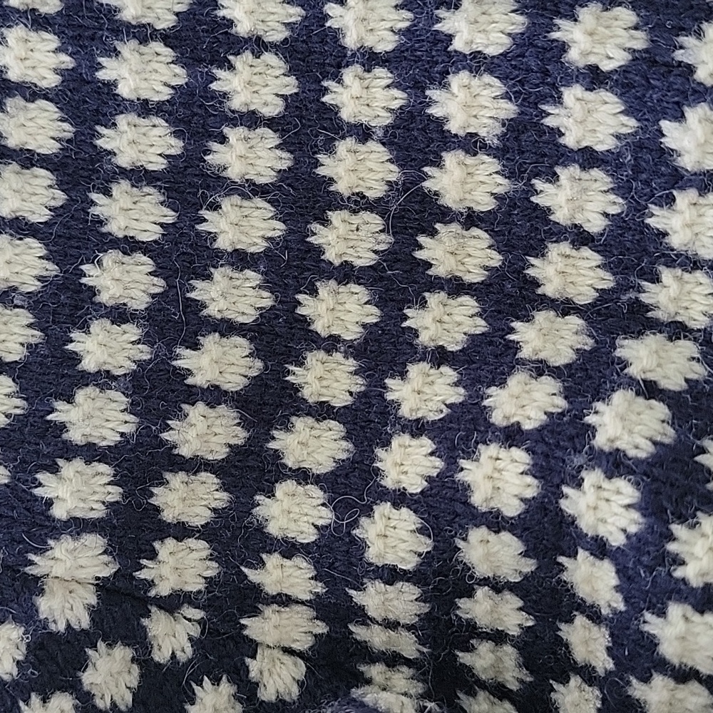 Selected Homme Shawl Neck Cardigan Lambs Wool Blue & White Dotted Sz S - Picture 5 of 11